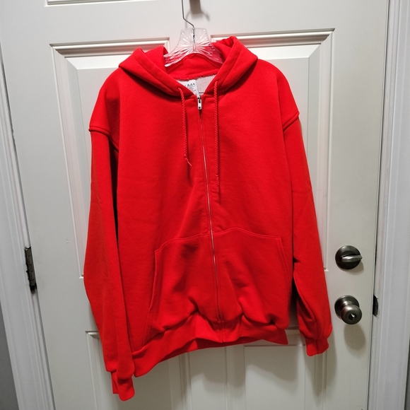 Vintage Pluma Insulated Classic Orange Men's Zip-Up Hoodie-Next Day Shipping - Picture 2 of 8